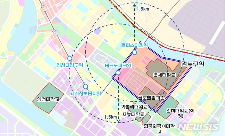 [인천=뉴시스] 인천 송도국제도시 문화거리 위치도. (사진=인천경제청 제공) 