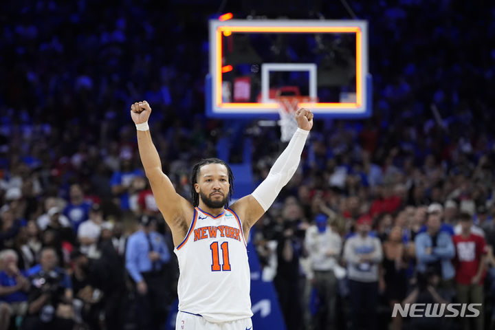 [필라델피아=AP/뉴시스] NBA 뉴욕 닉스의 잘렌 브런슨. 2024. 5. 2.