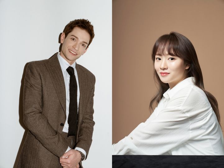 [서울=뉴시스] 독일 출신 피아니스트 겸 방송인 다니엘 린데만(왼쪽)과 그룹 '레이디스 코드' 출신 가수 이소정. (사진=드라마하우스 스튜디오 제공) 2024.05.03. photo@newsis.com *재판매 및 DB 금지