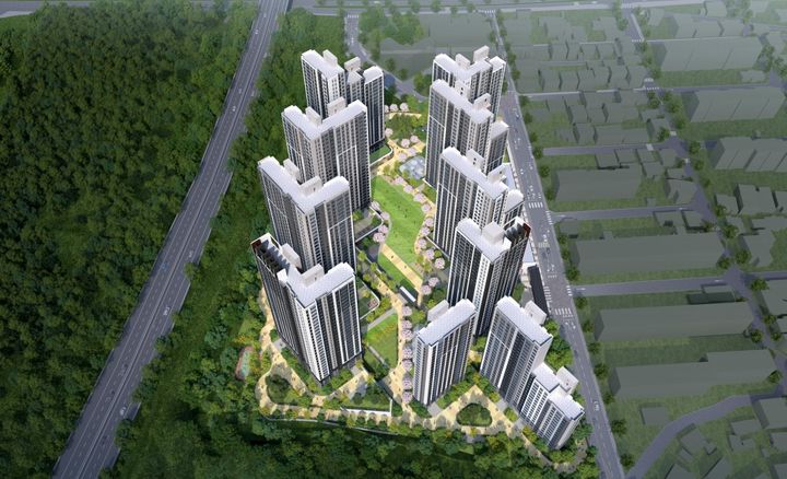 [청주=뉴시스] 충북 청주시 흥덕구 강서2지구 지역주택조합 아파트 조감도 *재판매 및 DB 금지