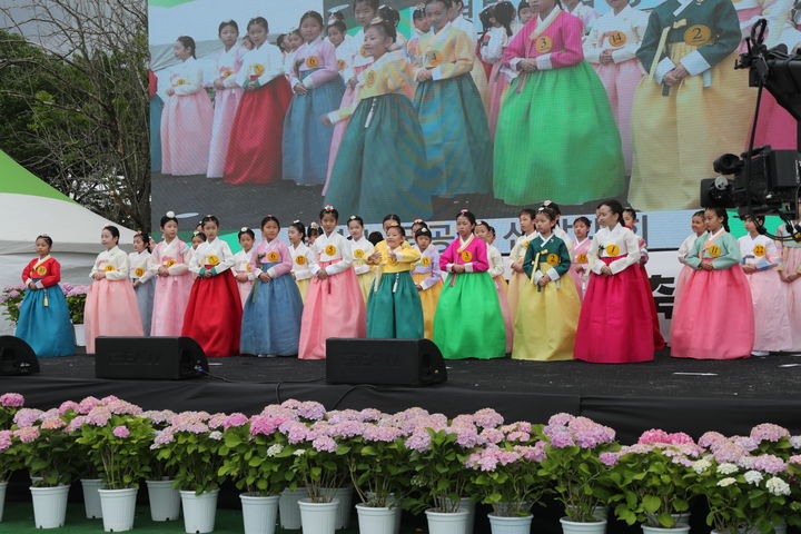 차전장군노국공주축제장 퍼포먼스랜드에서 '제16회 노국공주 선발대회' 본선 심사가 진행되고 있다. (사진=안동시 제공) *재판매 및 DB 금지