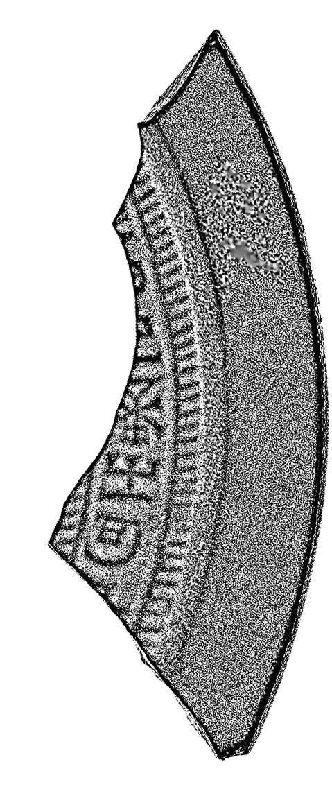 [서울=뉴시스] 경주 사라리 유적 덧널무덤 출토 청동거울편 명문 탁본 (사진=한국문화재재단 제공) 2024.05.08. photo@newsis.com *재판매 및 DB 금지