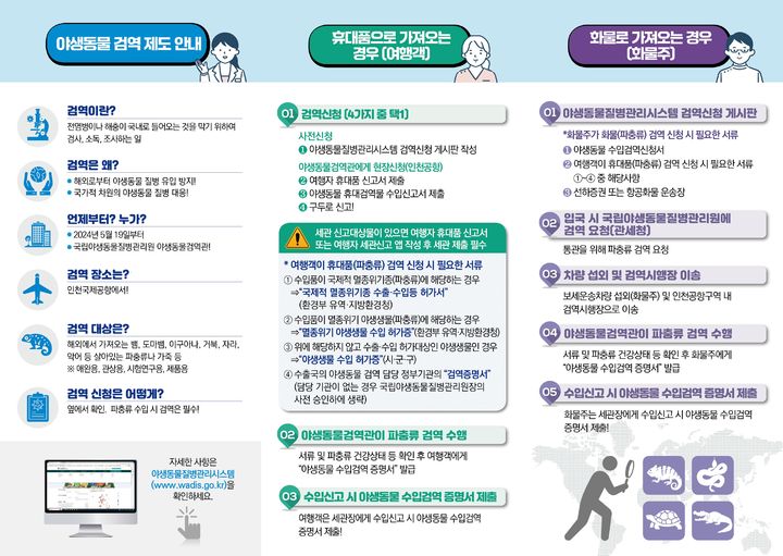 [세종=뉴시스] 환경부 소속 국립야생동물질병관리원이 낸 '파충류 검역 이렇게 신청하세요' 안내 책자. (사진=뉴시스DB). 2024.05.12. photo@newsis.com *재판매 및 DB 금지