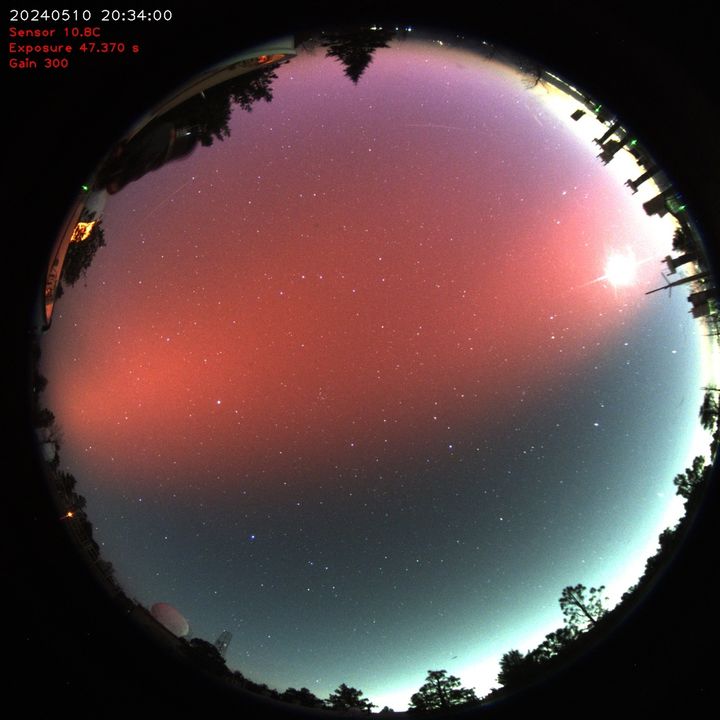 한국천문연구원이 미국 레몬산에 설치된 우주물체 전자광학 감시시스템(OWL-Net) 4호기를 활용해 촬영한 오로라의 모습. (사진=천문연 제공) *재판매 및 DB 금지