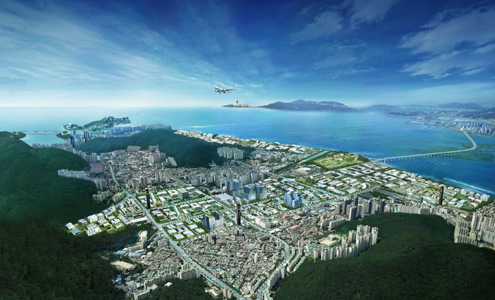 [부산=뉴시스] 부산 사하구 '서부산스마트밸리' 일원 광역조감도. (사진=사하구청 제공) 2024.05.14. photo@newsis.com *재판매 및 DB 금지