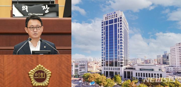 [전주=뉴시스] 김성수 전북도의원(왼쪽)과 전북은행 본점 전경. *재판매 및 DB 금지