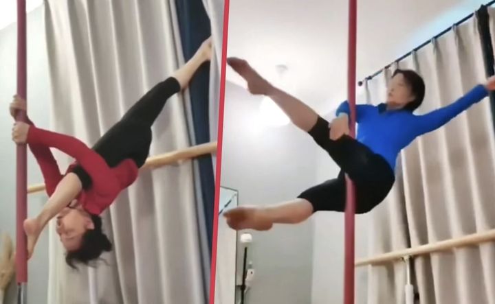 [서울=뉴시스] 78세 여성이 '폴 댄스'를 즐기며 중국 대표로 '아시아 갓 탤런트 대회'까지 출전해 화제라고 지난 15일(현지시각) 사우스차이나모닝포스트(SCMP)가 보도했다. 사진은 폴댄스를 하는 다이 달리(78)의 모습. (사진=SCMP) 2024.5.17 *재판매 및 DB 금지