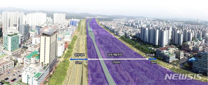 [안산=뉴시스] 안산선 지하화가 실현될 경우 개발할 수 있는 상부 공간(사진=안산시 제공)2024.05.21.photo@newsis.com