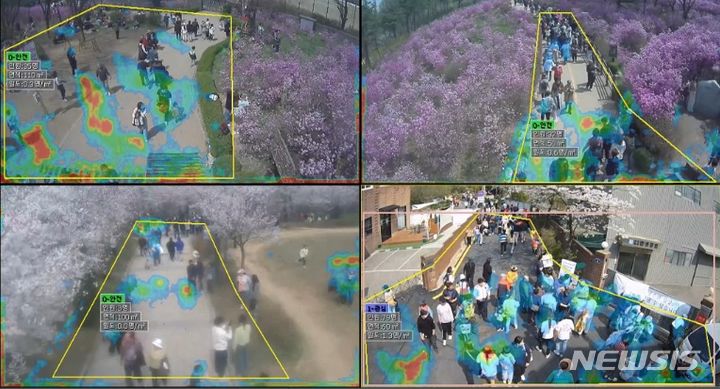 [부천=뉴시스] 정일형 기자 = 군중안전솔루션 화면. (사진은 부천시 제공)