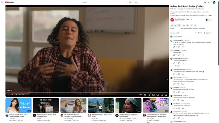 [서울=뉴시스] 유튜브의 새로운 인터페이스 형태 (사진=아르템 루사코프스키(@ArtemR) X 계정) 2024.5.24. photo@newsis.com *재판매 및 DB 금지 *재판매 및 DB 금지