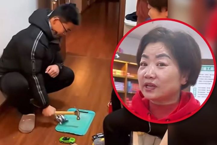 [서울=뉴시스] 더우인에서 약 30만 명의 팔로워를 보유한 교육 전문가로 알려진 중국인 자오쥐잉의 폭력적인 교육 방식이 공개돼 온라인상에서 갑론을박이 이어지고 있다. (사진= SCMP 캡처)&nbsp; *재판매 및 DB 금지