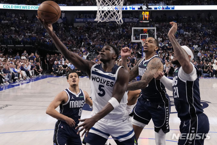 [댈러스=AP/뉴시스]NBA 미네소타 앤서니 에드워즈. 2024.05.28.