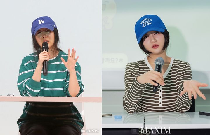 [서울=뉴시스] (왼쪽부터) 어도어 민희진 대표, 모델 한지나. (사진=뉴시스 DB, 맥심(MAXIM) 제공) 2024.05.31. photo@newsis.com *재판매 및 DB 금지