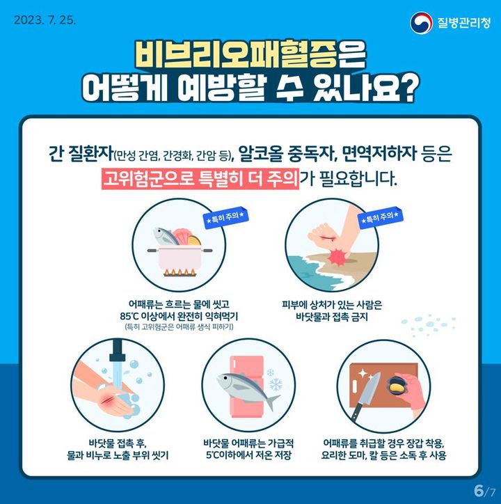 비브리오패혈증 예방수칙 *재판매 및 DB 금지