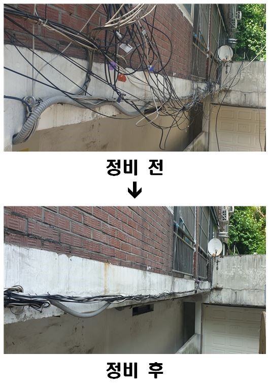 [안동=뉴시스] 공중 케이블 정비 전후. 2026.03.11 (사진=뉴시스 DB) photo@newsis.com *재판매 및 DB 금지