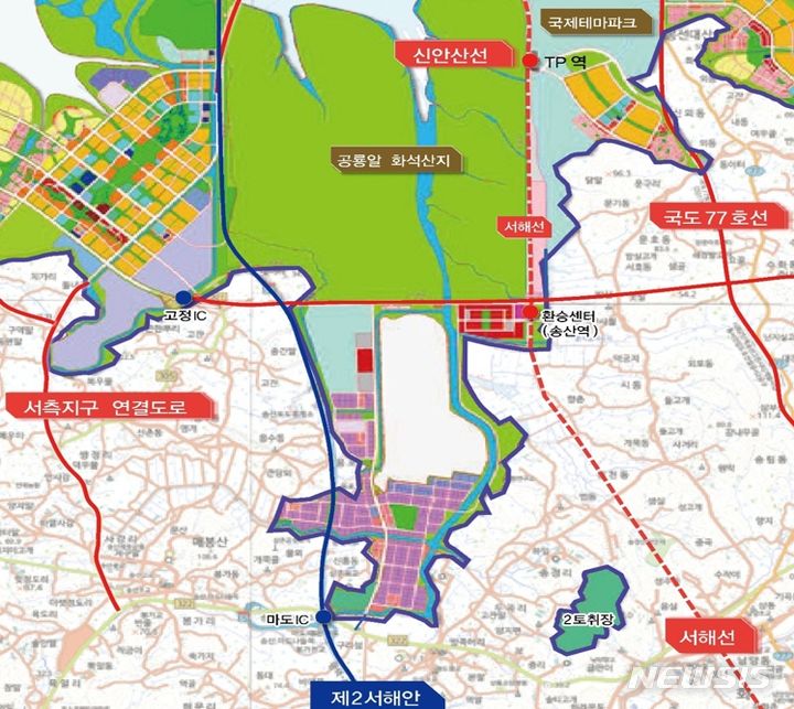 [화성=뉴시스] 송산그린시티 국가산단 위치
