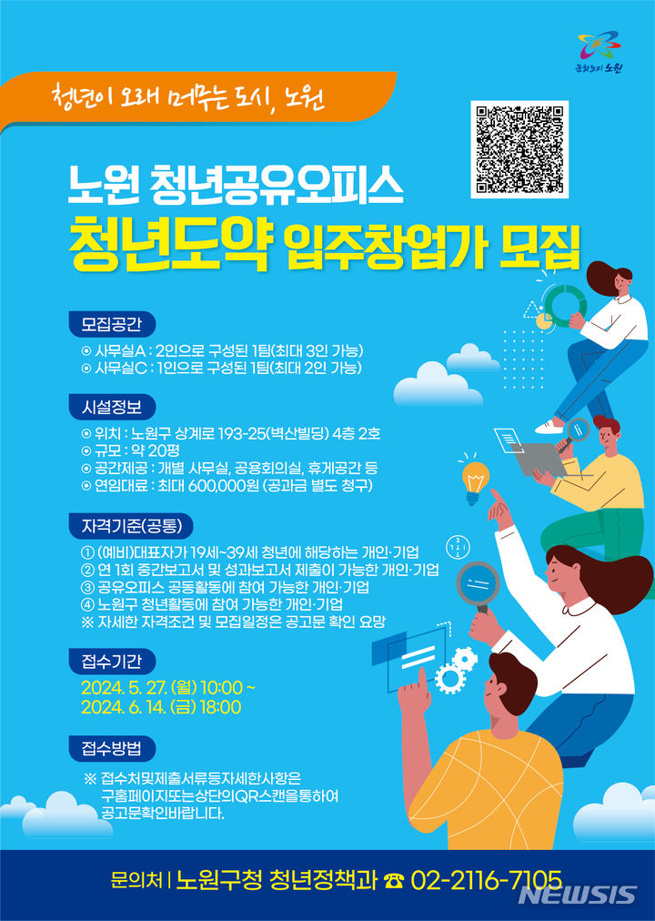 [서울=뉴시스]서울 노원구는 청년 창업 활성화를 위해 청년 공유오피스인 '청년도약' 입주자를 모집한다고 5일 밝혔다. (사진=노원구 제공). 2024.06.05. photo@newsis.com 