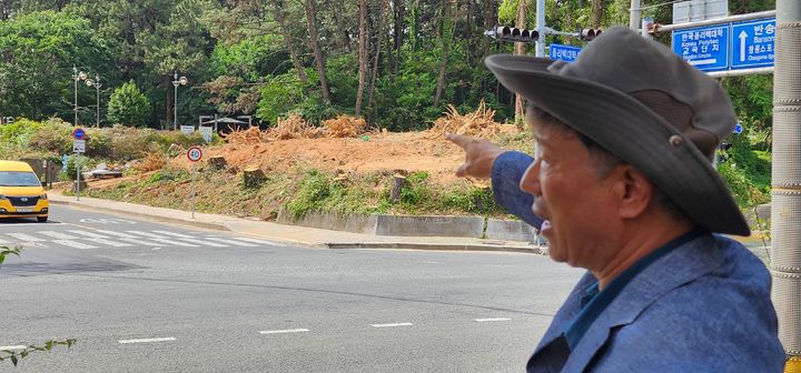 [창원=뉴시스]폴리텍대학교 창원캠퍼스 사거리 대상공원 공사부지의 벌목 현장.2024.06.06. sky@newsis.com *재판매 및 DB 금지