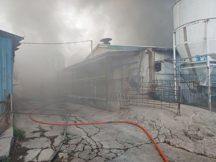 [고창=뉴시스] 8일 오후 5시30분께 전북 고창군 흥덕면의 한 돈사에서 불이 나 1시간25분여만에 진화됐다. (사진=전북특별자치도소방본부 제공) 2024.06.08. photo@newsis.com *재판매 및 DB 금지