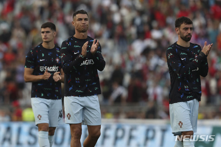 [리스본=AP/뉴시스]포르투갈 대표팀 호날두. 2024.06.08.