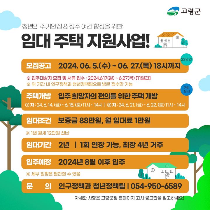 청년 임대주택 입주자 모집 (사진=고령군 제공) *재판매 및 DB 금지