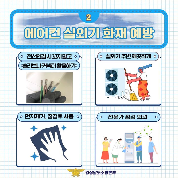 [양산=뉴시스] 양산소방서, 에어컨 실외기 화재 예방 안전 수칙 포스터. (사진=양산시 제공) 2024.06.11. photo@newsis.com *재판매 및 DB 금지