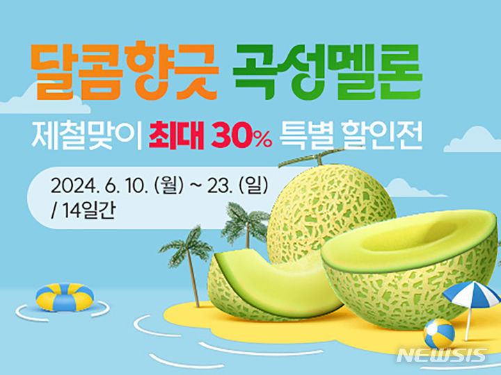 [곡성=뉴시스] 전남 곡성군 온라인쇼핑몰 '곡성몰' 특산품 멜론 30% 할인 판매. (사진=곡성군청 제공). photo@newsis.com *재판매 및 DB 금지