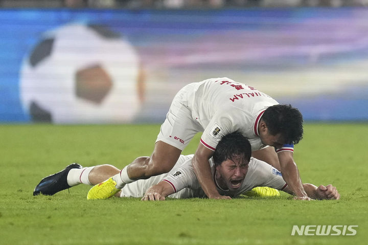 [자카르타=AP/뉴시스]신태용호 인도네시아, 첫 월드컵 3차예선 진출. 2024.06.11.