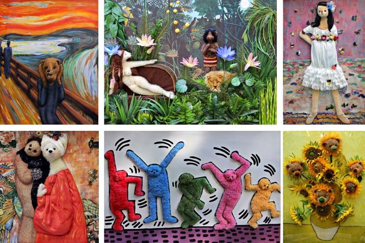 에드바르트 뭉크, 앙리 루소, 반 고흐 등 세계적인 작가의 작품에 테디베어를 넣어 이색적인 느낌을 선사하는 전시회가 제주에서 열린다. ⓒ테디밸리골프앤리조트 *재판매 및 DB 금지