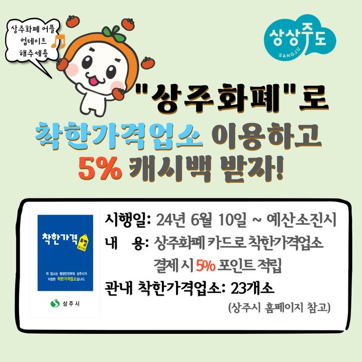 상주화폐 5% 할인 혜택 (사진=상주시 제공) *재판매 및 DB 금지