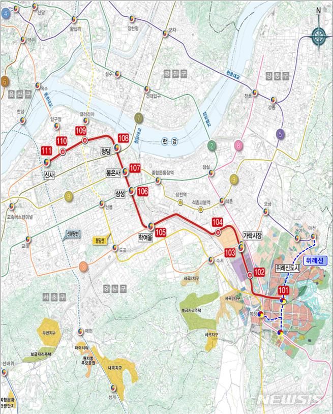 [서울=뉴시스]위례신사선. (사진=서울시 제공). 2024.06.11. photo@newsis.com 