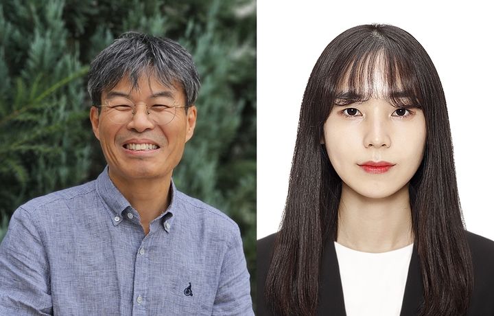 [서울=뉴시스] 숙명여대 약학부 김용기 교수(왼쪽), 약학부 석박통합과정 조예나 학생. (사진=숙명여대 제공) *재판매 및 DB 금지