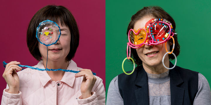 '정확하지 않은 눈, 새로운 눈' 프로젝트에서 진행되는 '멋진, 불편한 안경' 창작활동 (사진=부산현대미술관 제공) 2024.06.13. photo@newsis.com *재판매 및 DB 금지