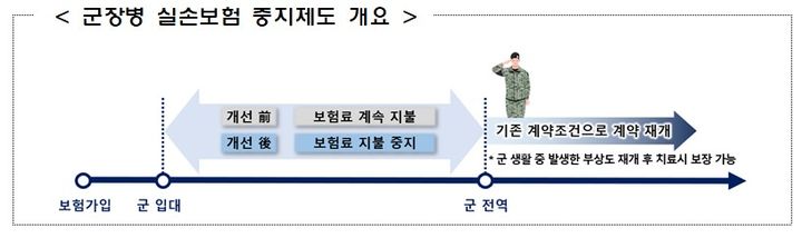 [서울=뉴시스] 군장병 실손보험 중지제도 개요. (자료=금융위 제공) *재판매 및 DB 금지