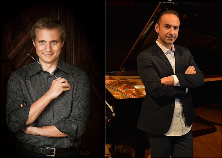 [서울=뉴시스] 왼쪽부터 바실리 페트렌코 영국 런던 로열 필하모닉 음악감독, 피아니스트 시몬 트릅체스키. (사진=서울시립교향악단 제공) 2024.06.13 photo@newsis.com *재판매 및 DB 금지