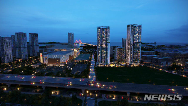 [서울=뉴시스] 푸르지오 스타셀라49 인근 야경 예상도. (이미지=대우건설 제공)