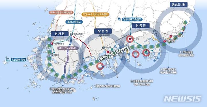 [창원=뉴시스]남해안권관광벨트 구축 계획안. (자료=경남도 제공) 2024.06.20. photo@newsis.com