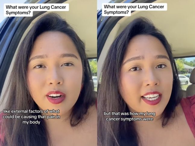 [서울=뉴시스] 평생 담배를 피운 적 없는 여성이 20대에 폐암 3기 진단을 받은 사연이 알려졌다. (사진= 틱톡 갈무리) *재판매 및 DB 금지