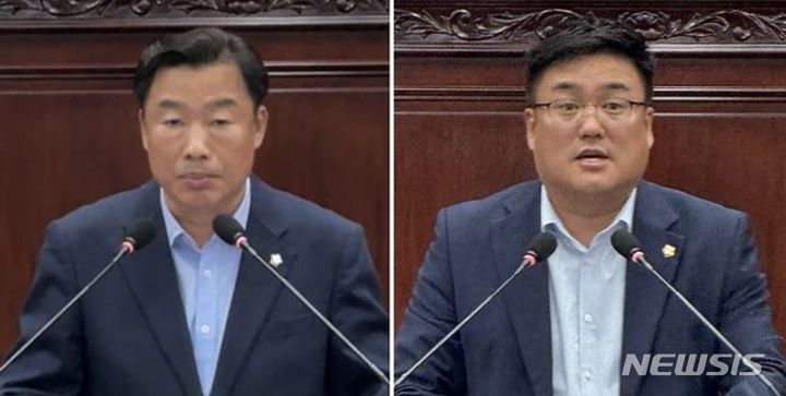 [여주=뉴시스] 박두형 의장(좌측)과 박시선 부의장(여주시의회 제공)