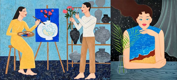 (좌)그 연인의 각자의 할 일, (우)바다에서 나에게 부는 바람 (사진=갤럭시아메타버스 제공) *재판매 및 DB 금지