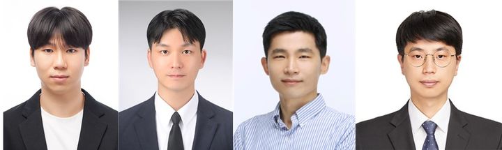 [서울=뉴시스] (왼쪽부터) 정민수 학생 (공동 제1저자), 이태규 학생 (공동 제1저자), 장영준 교수 (공동 교신저자), 김혁진 박사 (공동 교신저자) (사진=서울시립대 제공) *재판매 및 DB 금지