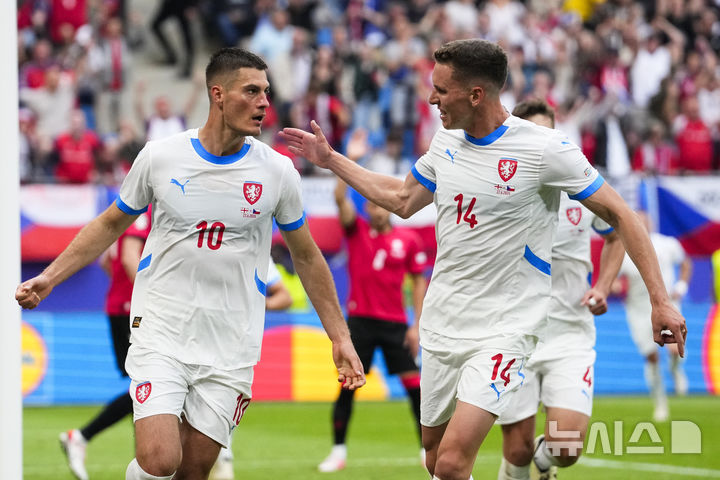 [함부르크=AP/뉴시스] 체코 축구 국가대표팀. 2024.06.22.
