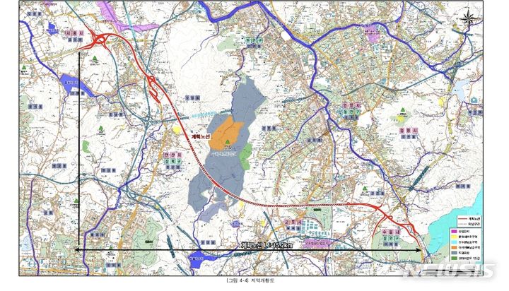 [군포=뉴시스] 시흥-수원 민자도로사업 지역 개황도. (개황도= 시민협 제공).
