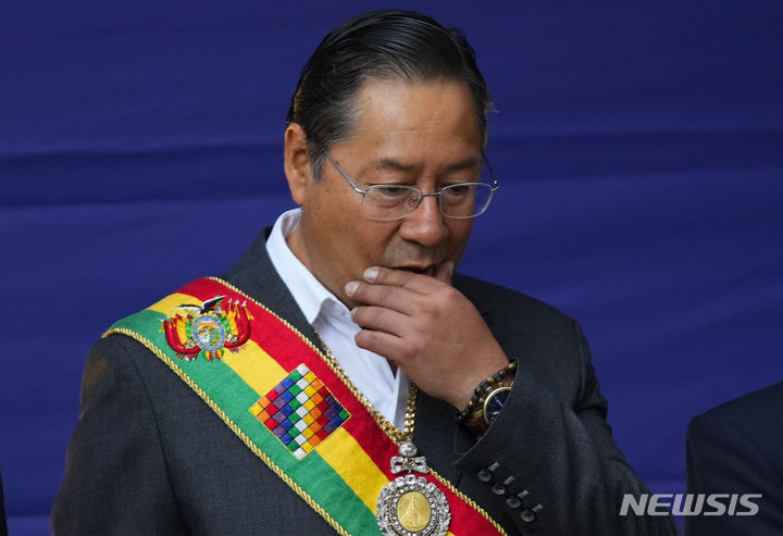 [라파스=AP/뉴시스]루이스 아르세 볼리비아 대통령. 2024.06.27.