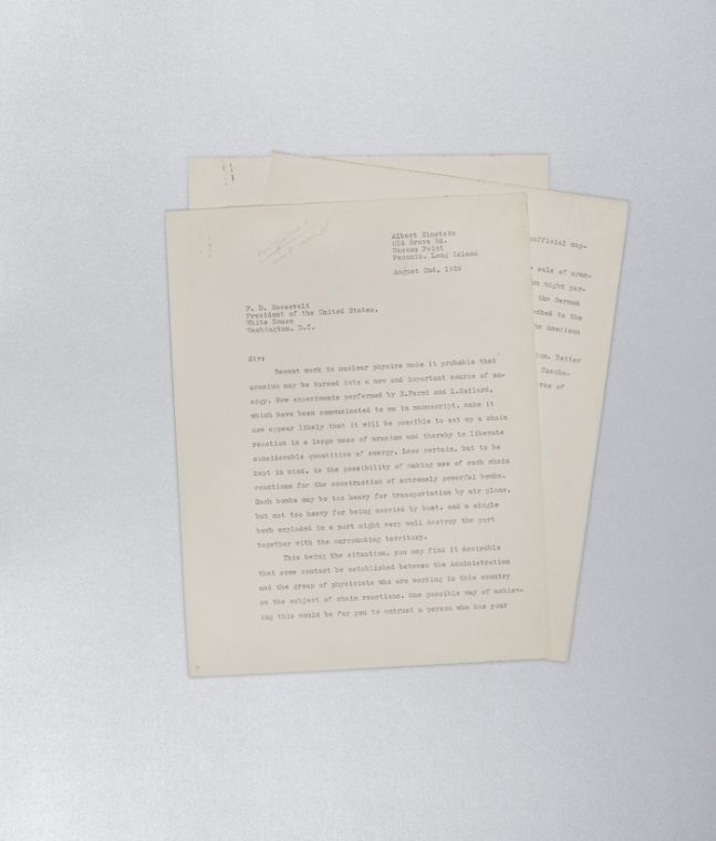 추정가 400만~600만달러(한화 약 55억~83억원)에 경매에 나온 알버트 아인슈타인이 프랭클린 델러노 루스벨트 대통령에게 보낸 서명된 1939년 서신. *재판매 및 DB 금지