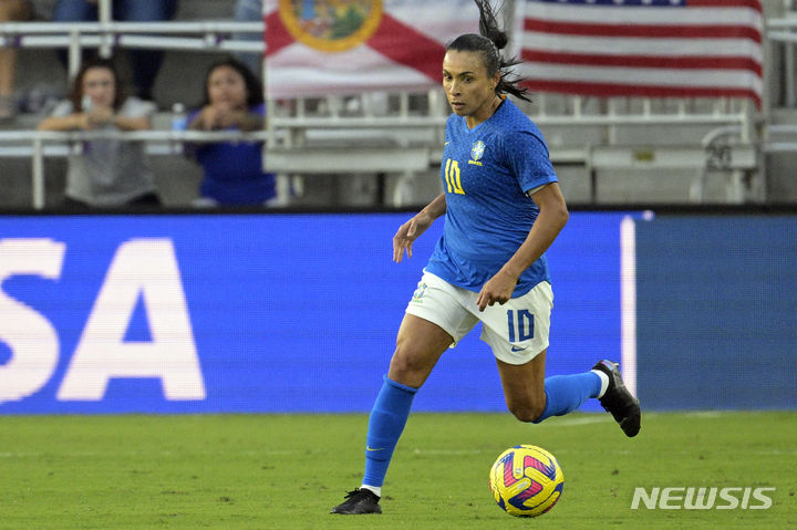 [올랜도=AP/뉴시스]브라질 여자축구 전설 마르타. 2023.02.16.