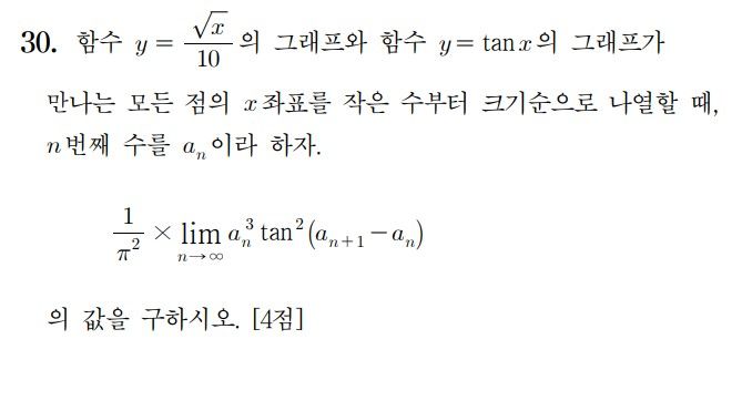 [세종=뉴시스] 사교육걱정없는세상이 대학 수준 내용을 알고 있어야 풀 수 있다고 주장한 2025학년도 대학수학능력시험 6월 모의평가 '미적분' 30번. (자료=사교육걱정없는세상 제공). 2024.07.02. photo@newsis.com&nbsp; *재판매 및 DB 금지