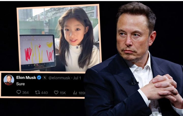 중국의 7세 소녀 몰리가 테슬라 자동차의 터치 스크린에 어떤 문제가 있는 지 동영상을 만들어 X(옛 트위터)에 올리며 "머스크 씨 고칠수 있나요?"라고 묻고 있다. 같은 날 머스크는 X에 '물론(SURE)'하고 응대했다. (사진 SCMP 캡처) 2024.07.04. *재판매 및 DB 금지