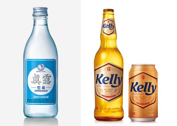 하이트진로 소주 '진로이즈백'과 맥주 '켈리' 모습.(사진=하이트진로 제공) *재판매 및 DB 금지