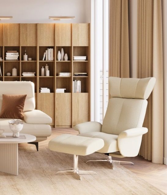 [서울=뉴시스] 까사미아 1인 리클라이너 '우스터' 패브릭. 2024.07.16. (사진=신세계까사 제공) *재판매 및 DB 금지